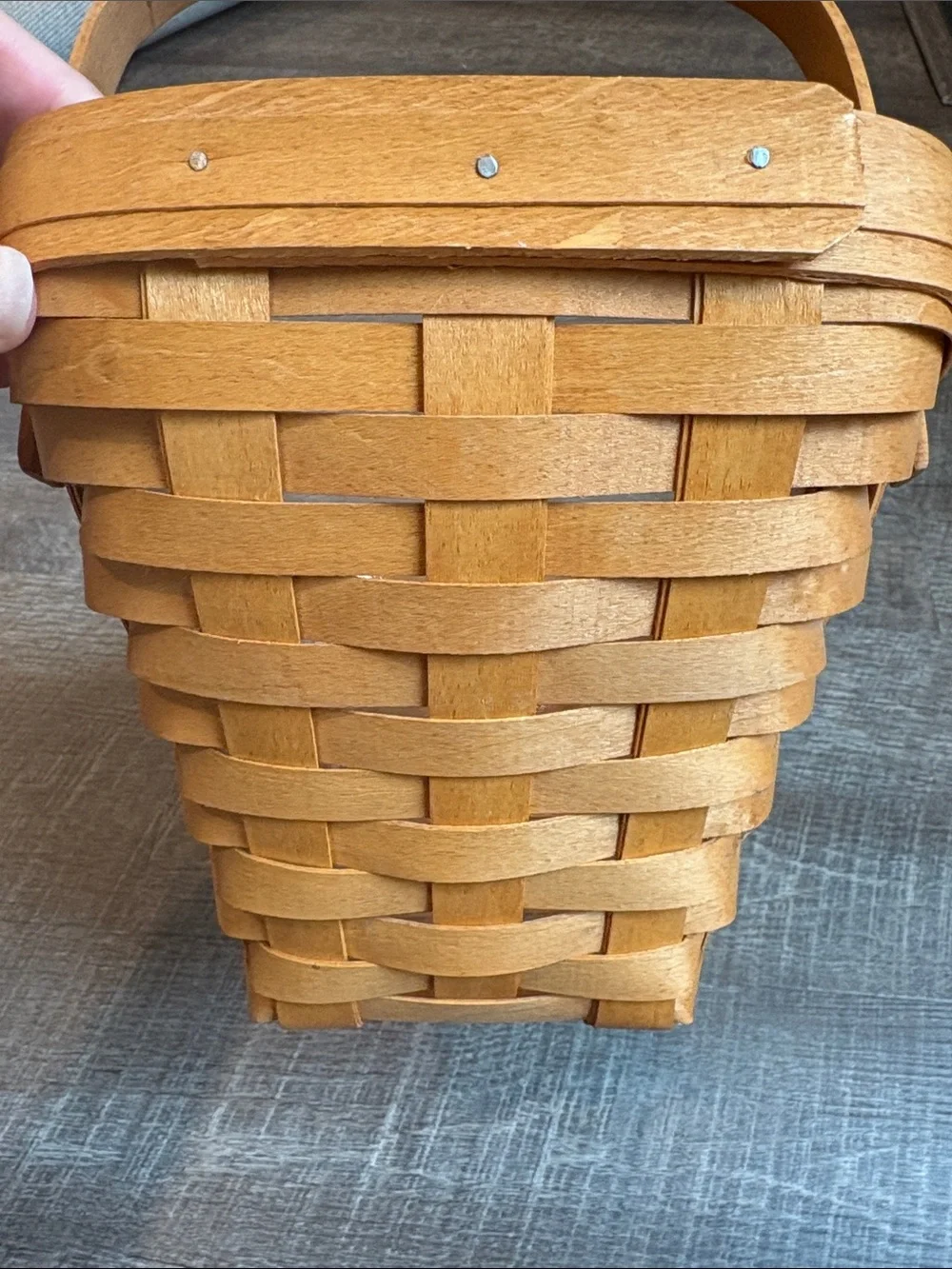 Longaberger Medium Vegetable Basket w/ Protector Handles Vintage